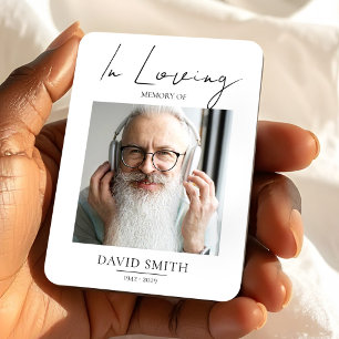 Funeral Memory Photo for Grandpa Sympathy Keepsake Magnet