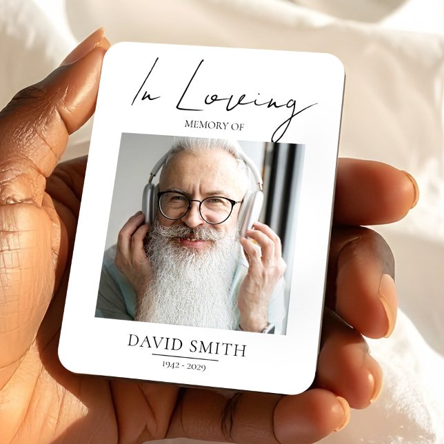 Funeral Memory Photo for Grandpa Sympathy Keepsake Magnet (Funeral Memory Photo for Grandpa Sympathy Keepsake Magnet, Dad Memorial Gift)