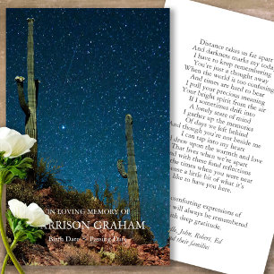 Funeral Night Sky Memorial Prayer Sympathy Cards
