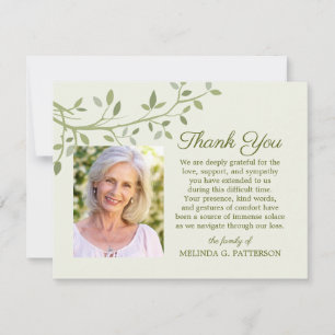 Funeral Note Thank you Bereavement leaves photo Card