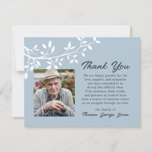 Funeral Note Thank you Bereavement leaves photo Card