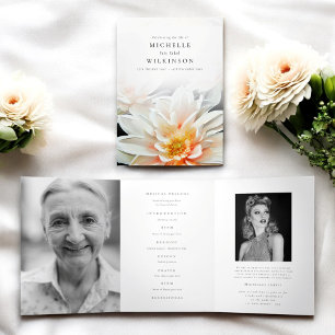 Funeral Obituary Order of Service Photo Memorial Tri-Fold Programme