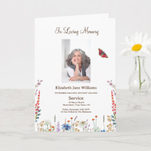 Funeral Obituary Order of Service Photo Program Card