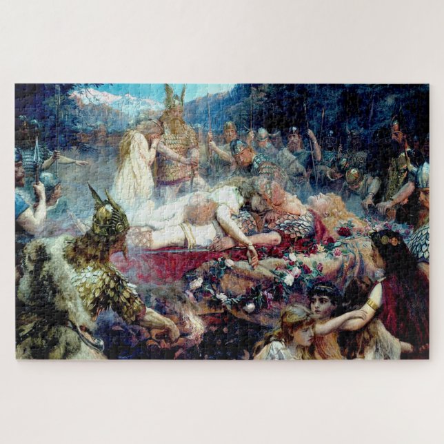 Funeral of a Viking Warrior Sigurd and Brynhild Jigsaw Puzzle (Horizontal)