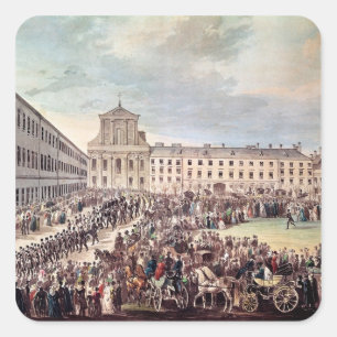 Funeral of Ludwig van Beethoven  in Vienna Square Sticker