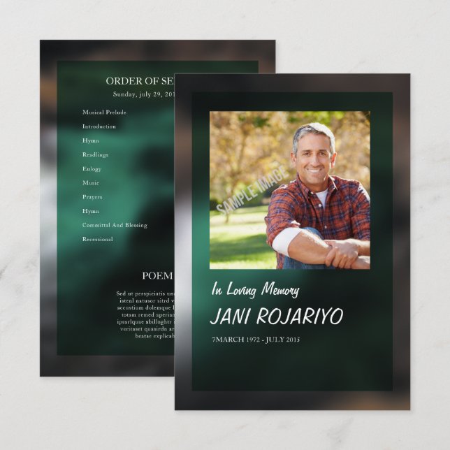 Funeral Order of Service Card Template (Front/Back)