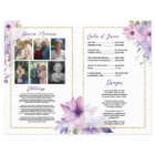 Funeral Order of Service Celebration Life Purple