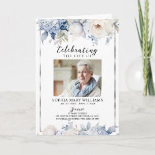 Funeral Order of Service   Floral Memorial Program Card
