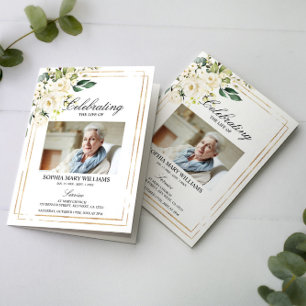 Funeral Order of Service   Floral Memorial Program Programme