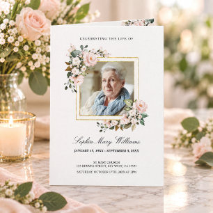 Funeral Order of Service Floral Memorial Program Programme