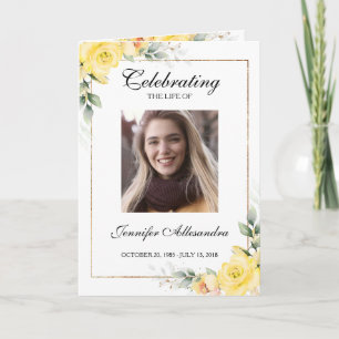 Funeral Order of Service Greenery Memorial Program Programme