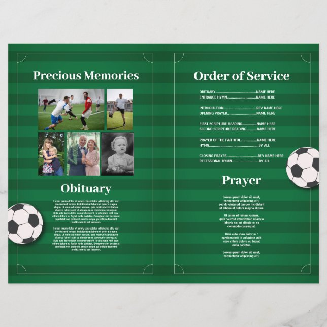 Funeral Order of Service Life Soccer Football Flyer (Back)
