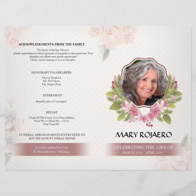 Funeral Order of Service Program Flyer (Front)