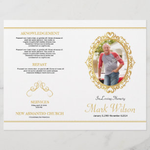 Funeral Order Of Service Program Template Flyer