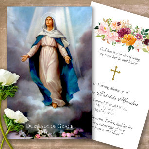 Funeral Our Lady Memorial Prayer Sympathy Cards