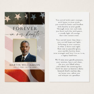 Funeral Patriotic Military Photo Prayer Card