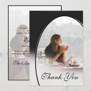 Funeral Personal Photo Elegant Simple Thank You Card