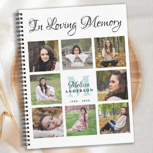 Funeral Personalised 8 Photo Memorial Guest Book
