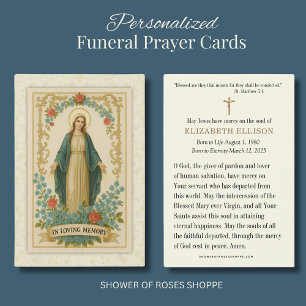 Funeral Photo Catholic Memorial Prayer Card