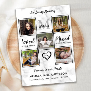 Funeral Photo Collag Memorial Celebration Of Life Invitation