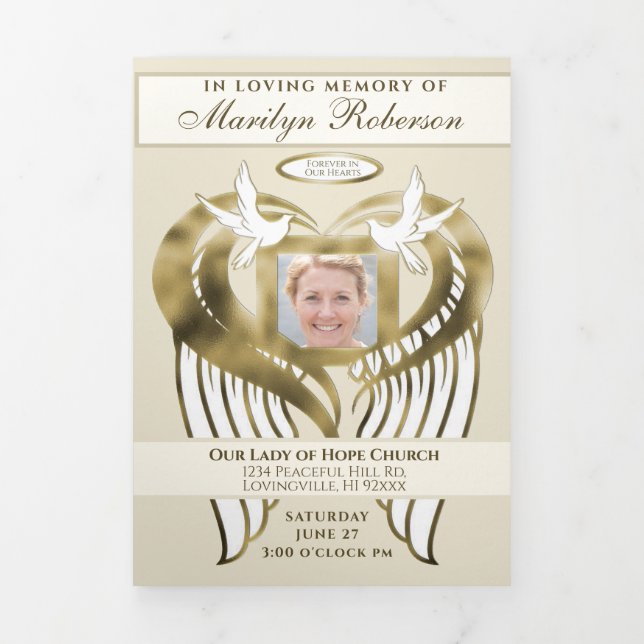 Funeral Photo Collage with Order of Service Tri-Fold Programme (Cover)