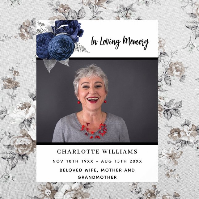 Funeral photo floral simple memorial welcome poster (Creator Uploaded)