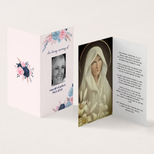 Funeral Photo in Loving Memory Prayer Card
