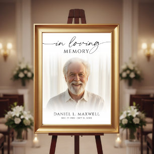 Funeral Photo In Loving Memory Welcome Sign Poster