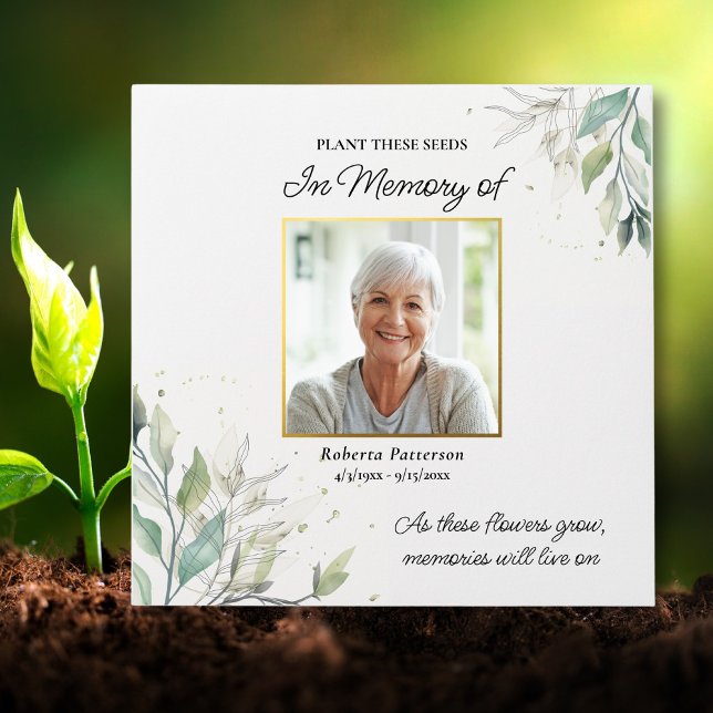 Funeral Photo Memorial Favour Flower Seeds Custom  Envelope (Creator Uploaded)