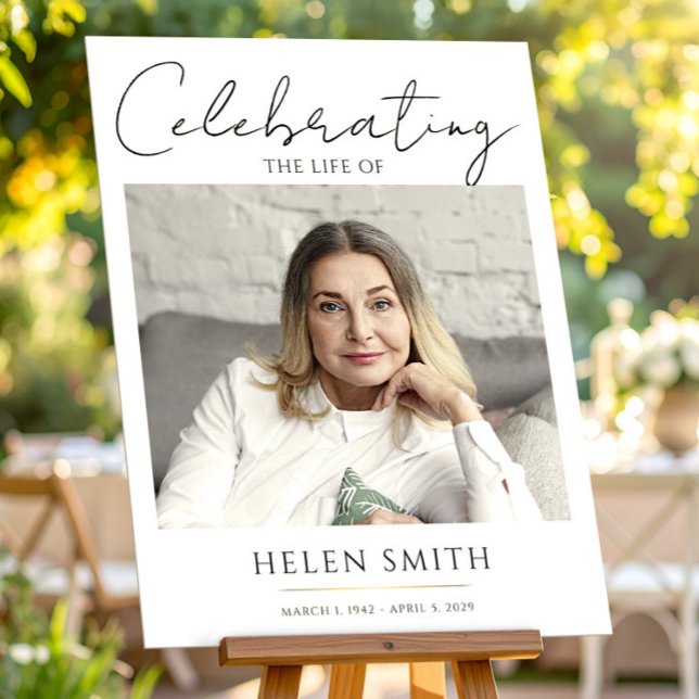 Funeral Photo Memorial For Mum Poster (Funeral Photo Memorial For Mom Poster, Celebration of Life, Loss and Grief)