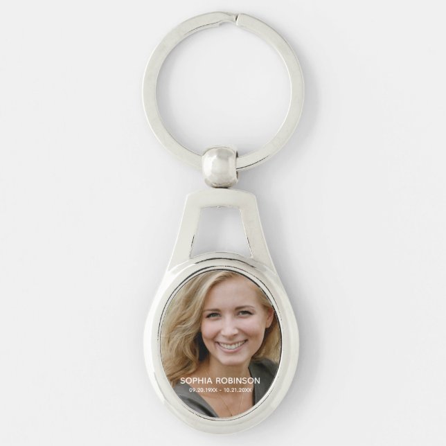 Funeral Photo Memorial Keepsake Key Ring (Front)