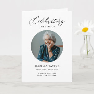 Funeral Photo Memorial Order of Service Program Card