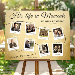 Funeral Photo Memory Timeline His Life Board  Poster