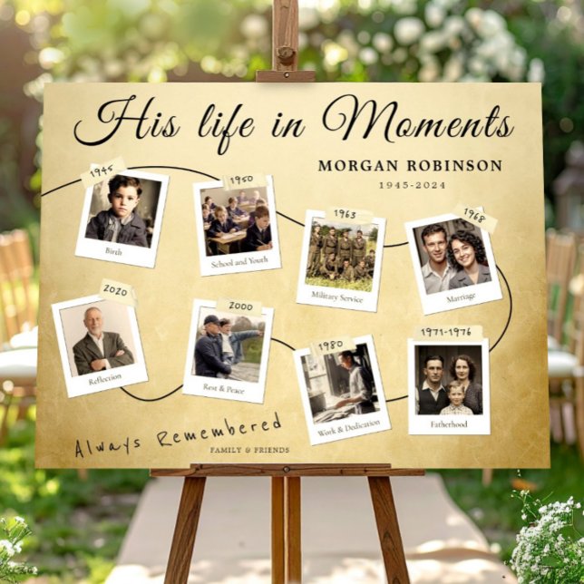 Funeral Photo Memory Timeline His Life Board  Poster (Creator Uploaded)