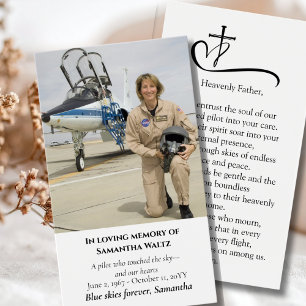 Funeral Photo Prayer for Pilot Modern Aviation