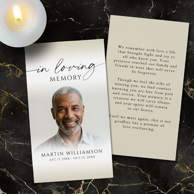 Funeral Photo Sympathy Memorial Prayer Card (Creator Uploaded)