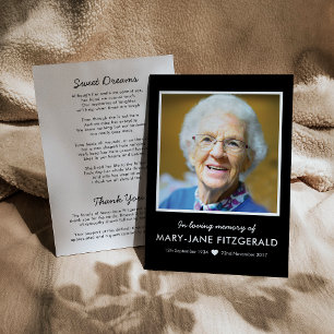 Funeral Photo Thank You Black In Loving Memory