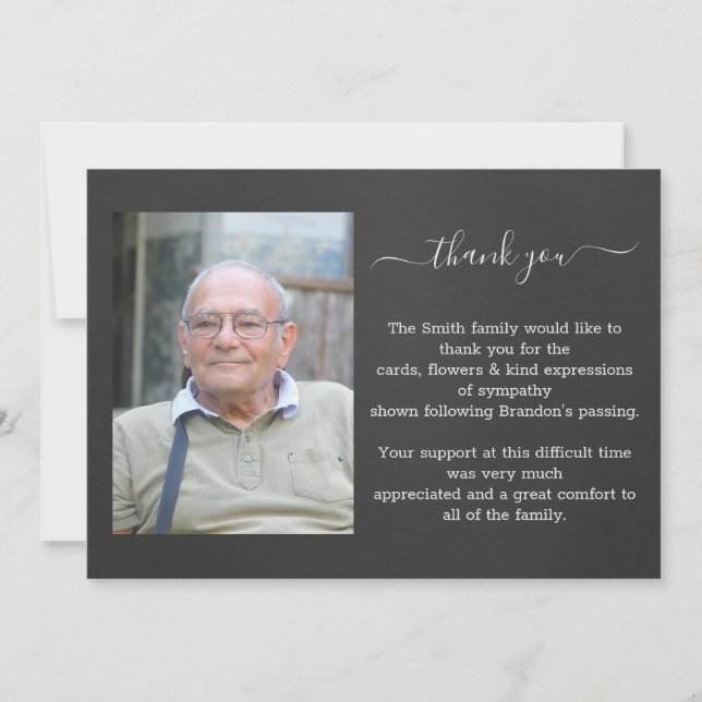 Funeral Photo Thank You Card (Front)