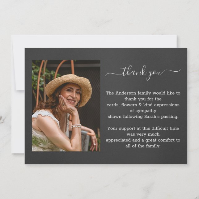 Funeral Photo Thank You Card (Front)