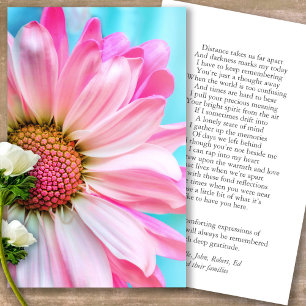 Funeral Pink Daisy Memorial Prayer Sympathy Cards