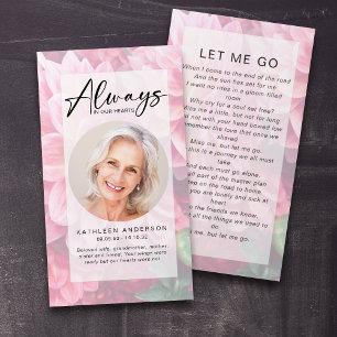 Funeral Poem Card   Floral Dahlias