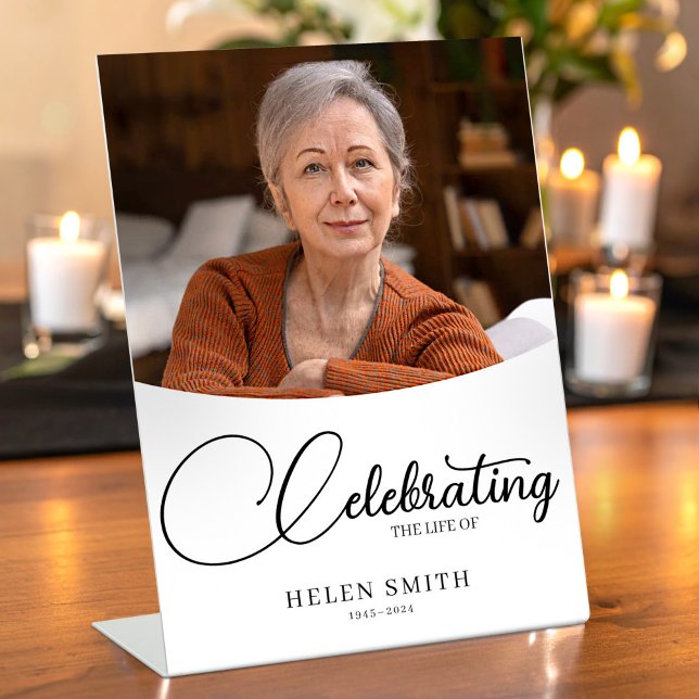 Funeral Poster Celebration of Life for Mum Pedestal Sign (Funeral Poster Celebration of Life for Mom Pedestal Sign, Memory Table Sign)