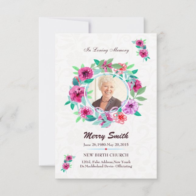 Funeral  Prayer Card (Front)