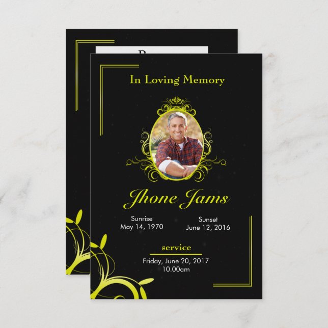 Funeral Prayer Card (Front/Back)