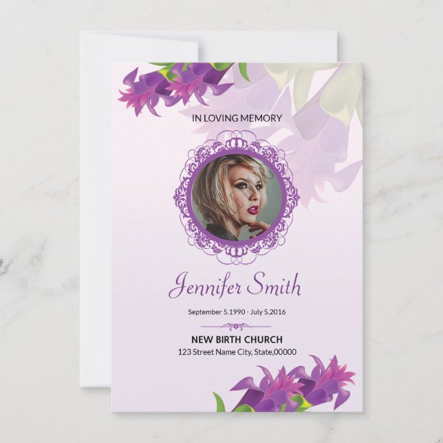 Funeral Prayer Card (Front)