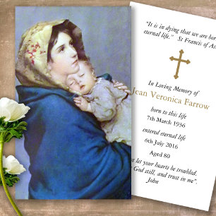 Funeral Prayer Card Madonnina