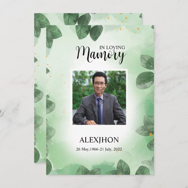 Funeral Prayer Card Template  (Front/Back)