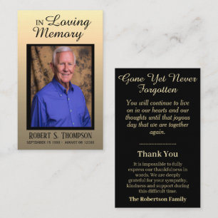 Funeral Prayer Thank You Card