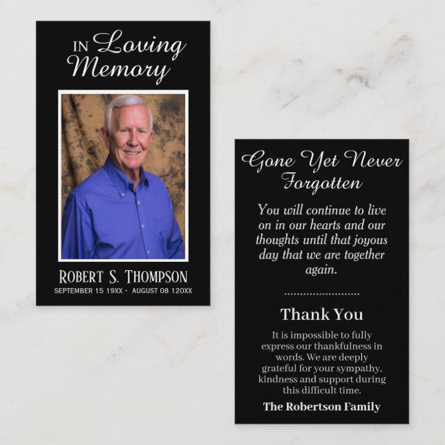 Funeral Prayer Thank You Card (Front/Back)