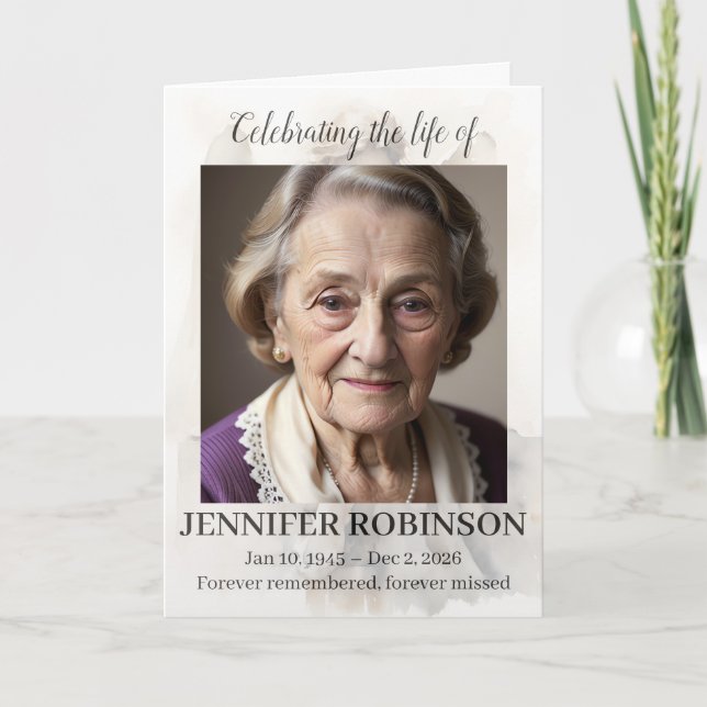 Funeral Program Angel Memorial Service Elegant Programme (Front)